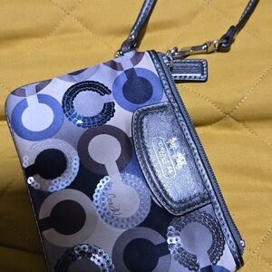 Coach Metallic Sequin Wristlet